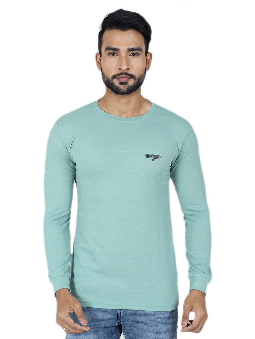 men logo print long sleeve slim fit t-shirt