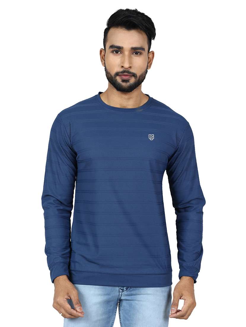 men striped long sleeve slim fit t-shirt