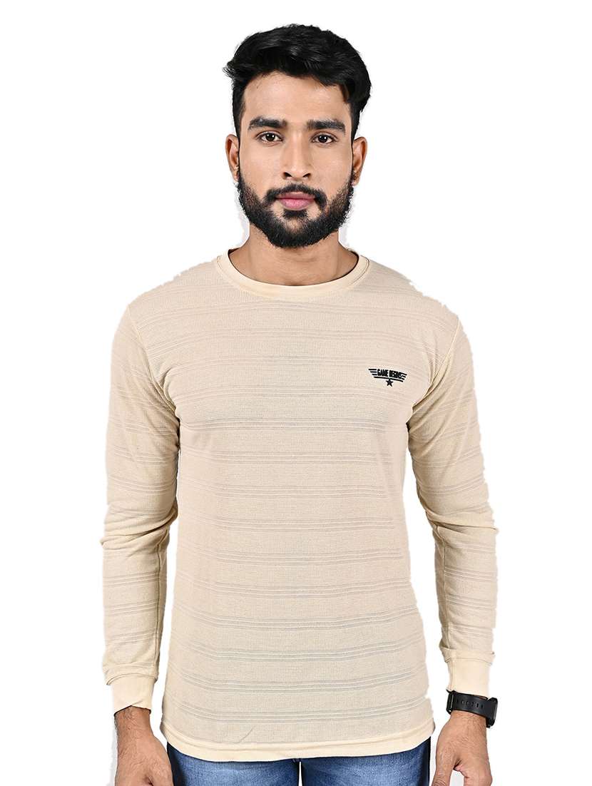 men striped long sleeve slim fit t-shirt