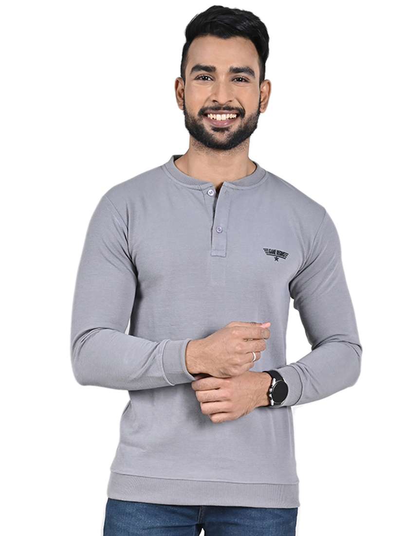men logo print long sleeve slim fit t-shirt