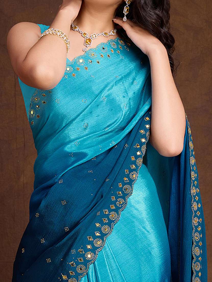 women ombre embellished saree with blouse - 22299399 -  Standard Image - 3