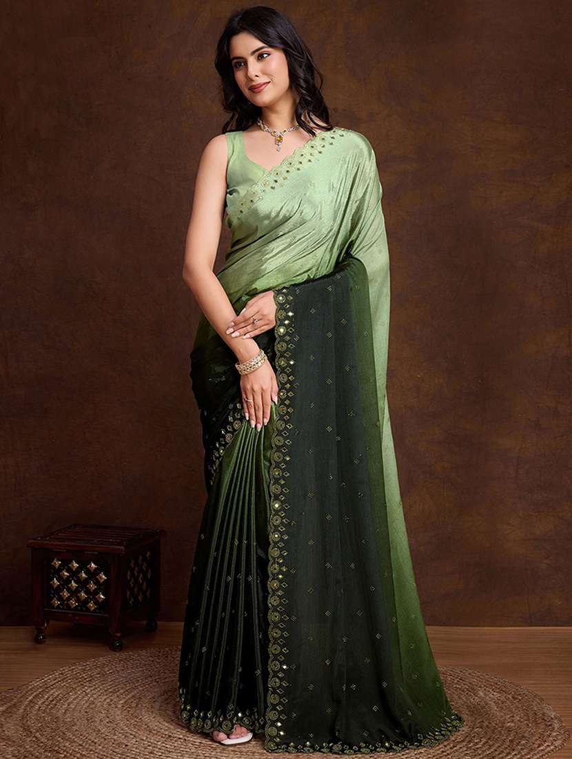 women ombre embellished saree with blouse