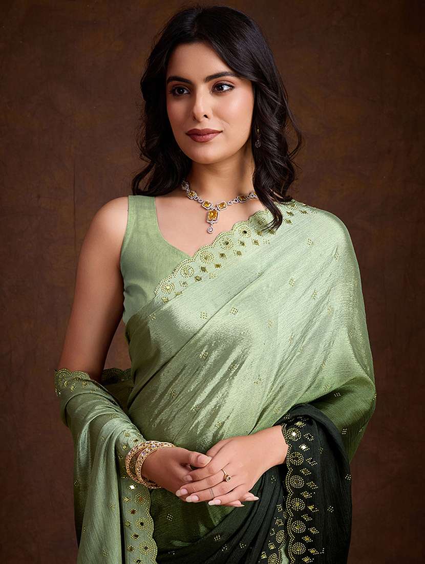 women ombre embellished saree with blouse - 22299402 -  Standard Image - 3