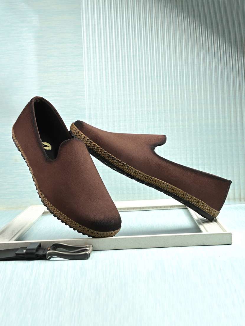 men brown slip on loafer