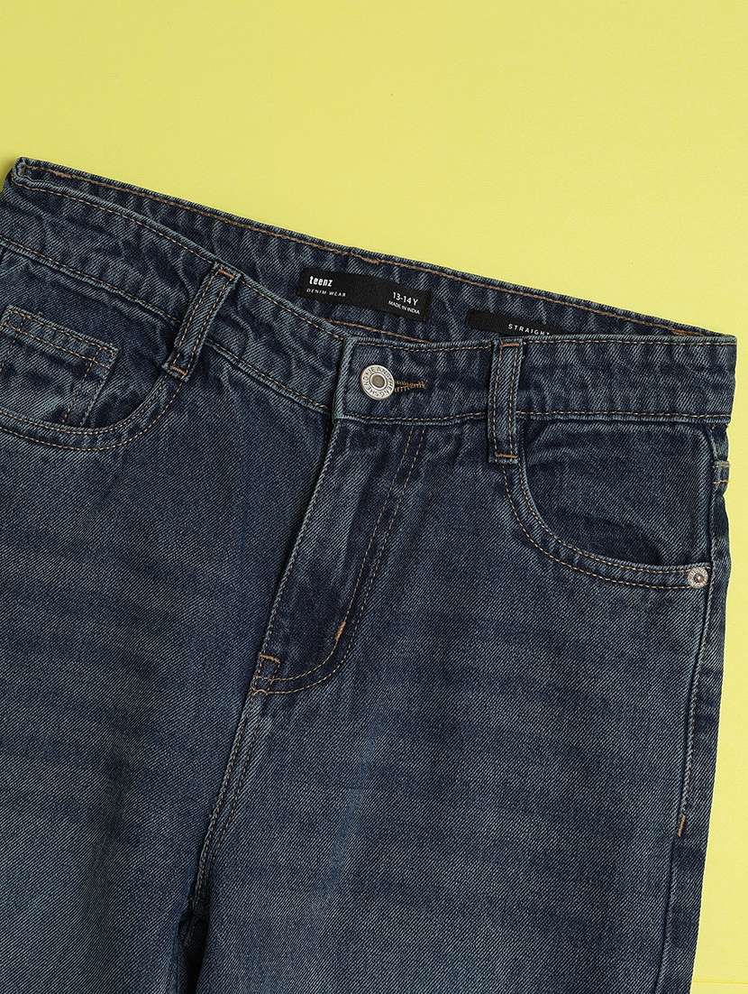 girls washed mid rise straight jeans - 22299522 -  Standard Image - 3