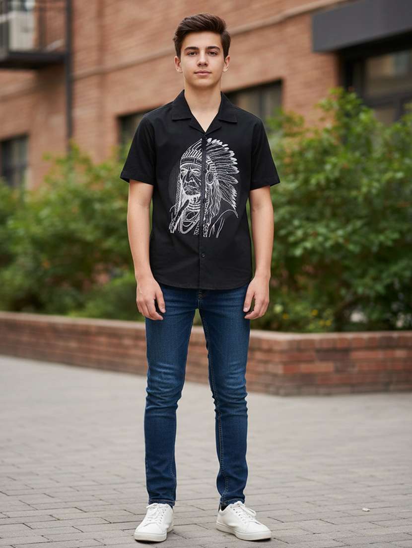 boys printed short sleeve shirt