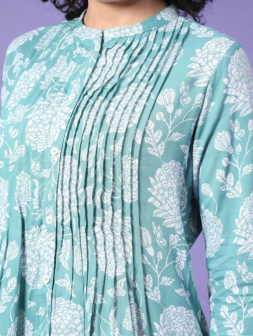 Women Floral Three Quarter Sleeve Ethnic Top - 22299608 -  Standard Image - 5