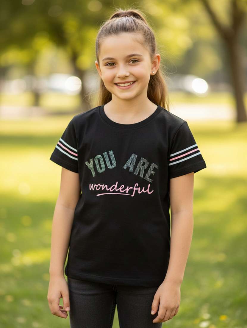 black cotton blend tshirt