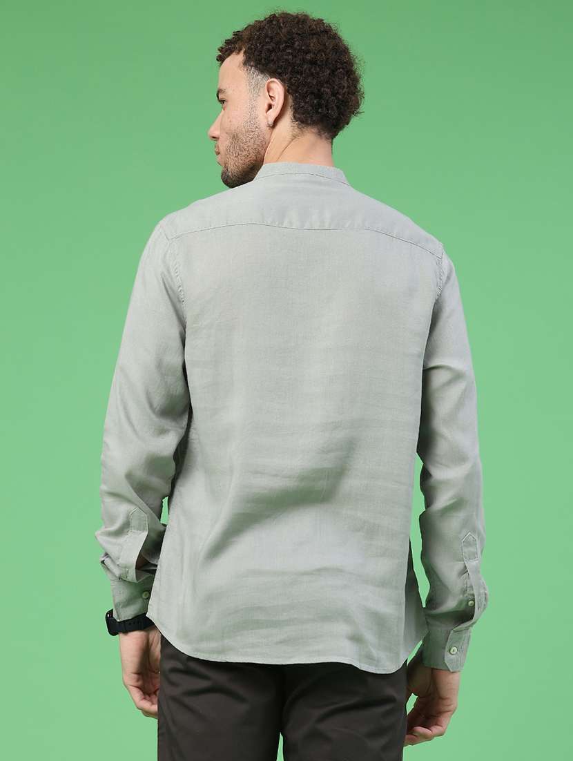 men solid long sleeve regular fit casual shirt - 22299714 -  Standard Image - 3