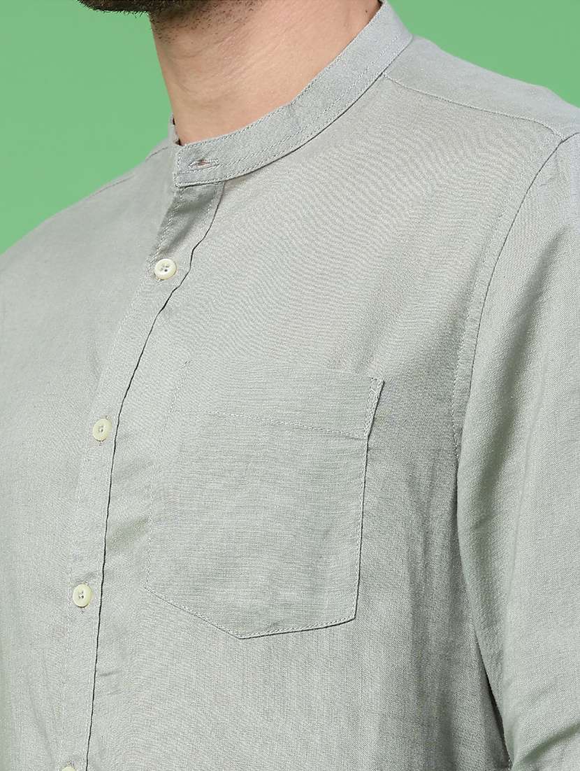 men solid long sleeve regular fit casual shirt - 22299714 -  Standard Image - 5