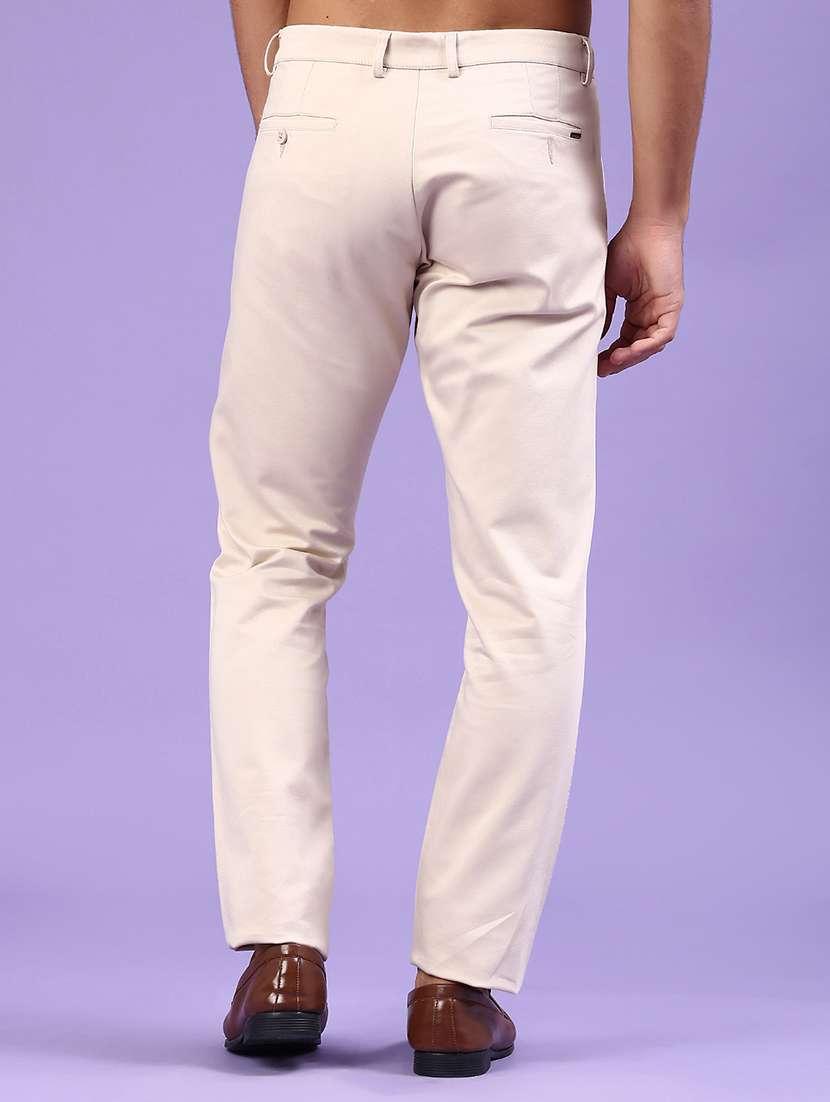men solid mid rise chinos casual trouser - 22299728 -  Standard Image - 3