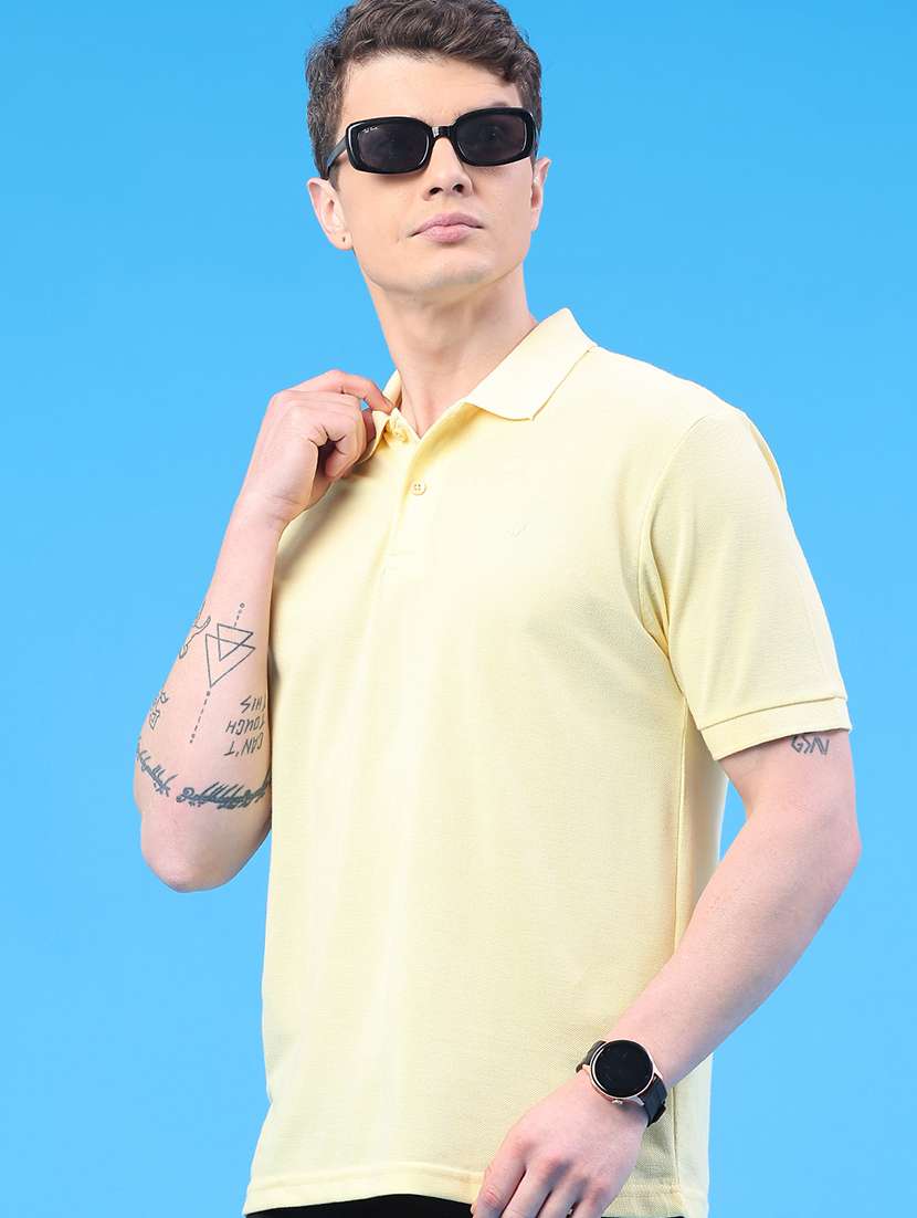 men solid short sleeve regular fit polo t-shirt