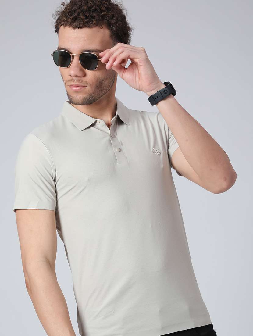 men solid short sleeve polo t-shirt