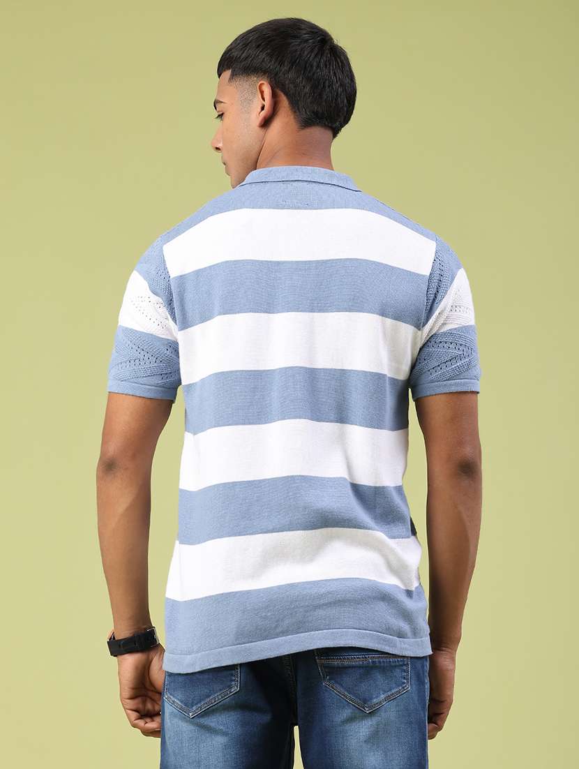 men striped short sleeve regular fit polo t-shirt - 22299832 -  Standard Image - 3