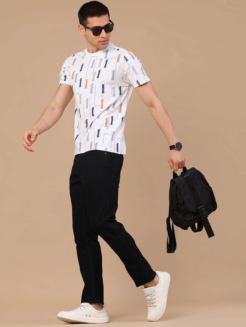 Men Printed Round Neck Regular Fit T-shirt - 22299865 -  Standard Image - 5