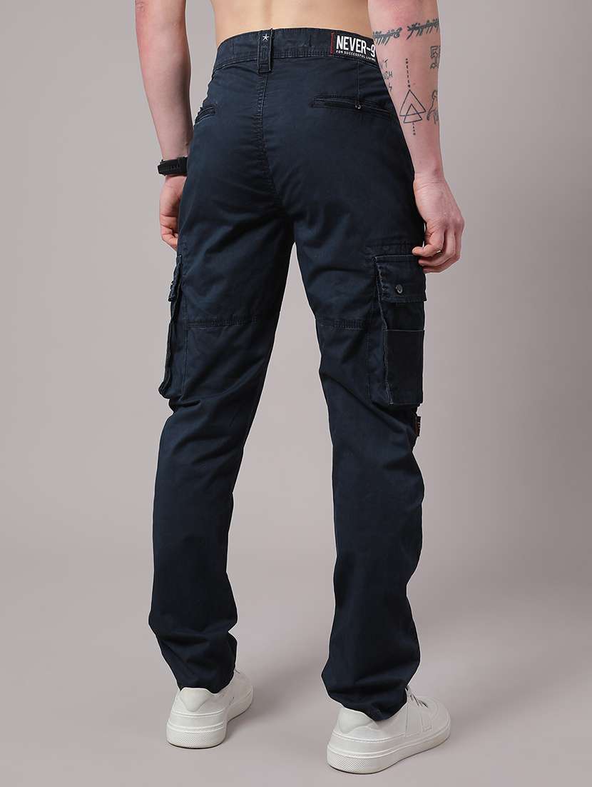 men solid mid rise regular fit cargo  - 22299920 -  Standard Image - 3