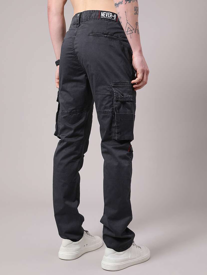 men solid mid rise regular fit cargo  - 22299923 -  Standard Image - 3