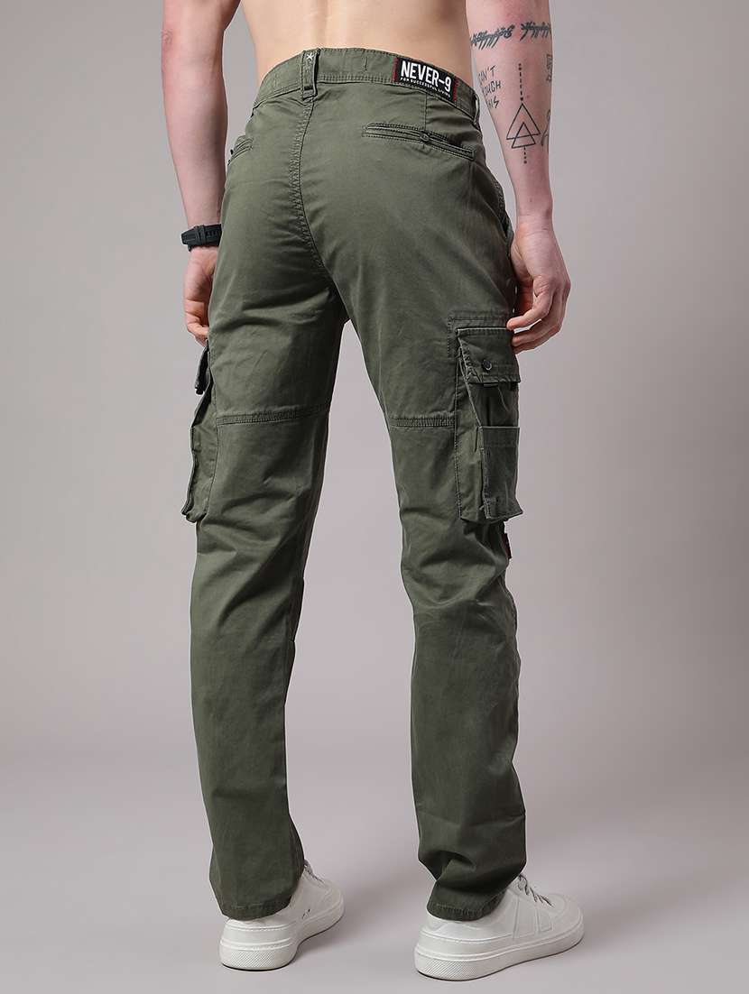 men solid mid rise regular fit cargo  - 22299924 -  Standard Image - 3