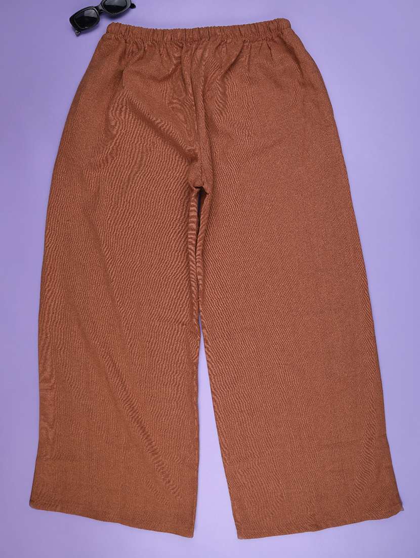 kids brown cotton palazzo trouser