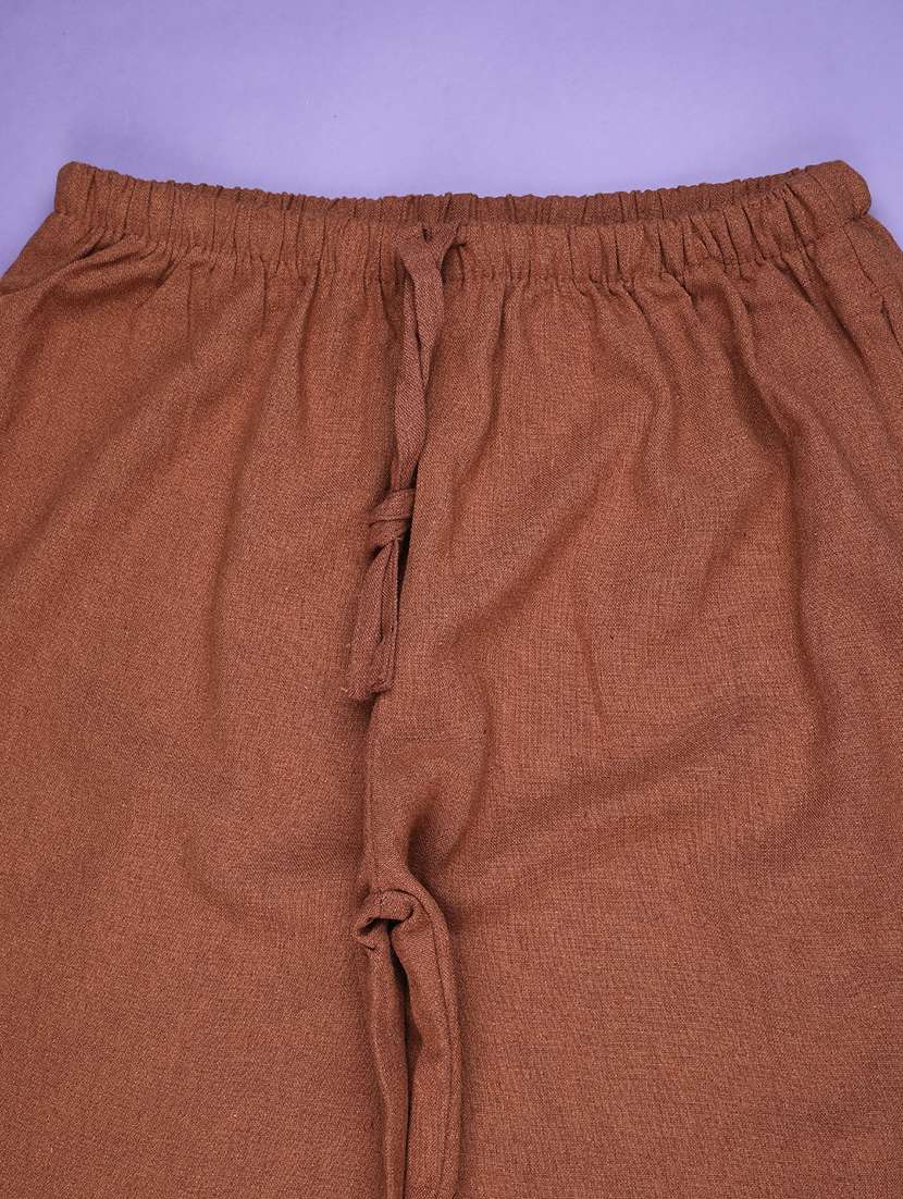 kids brown cotton palazzo trouser - 22299973 -  Standard Image - 3