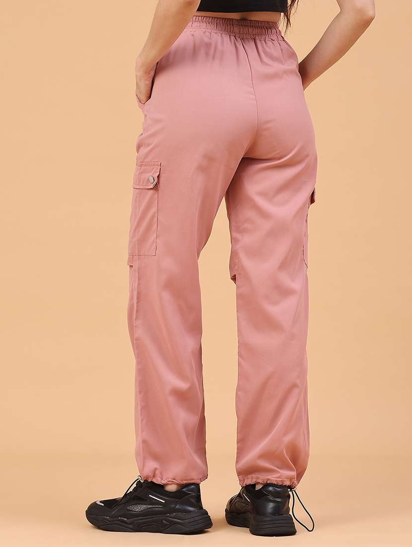 Women Solid Mid Rise Cargo - 22300012 -  Standard Image - 3
