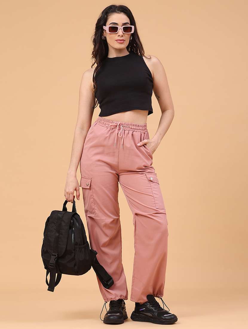 Women Solid Mid Rise Cargo - 22300012 -  Standard Image - 5