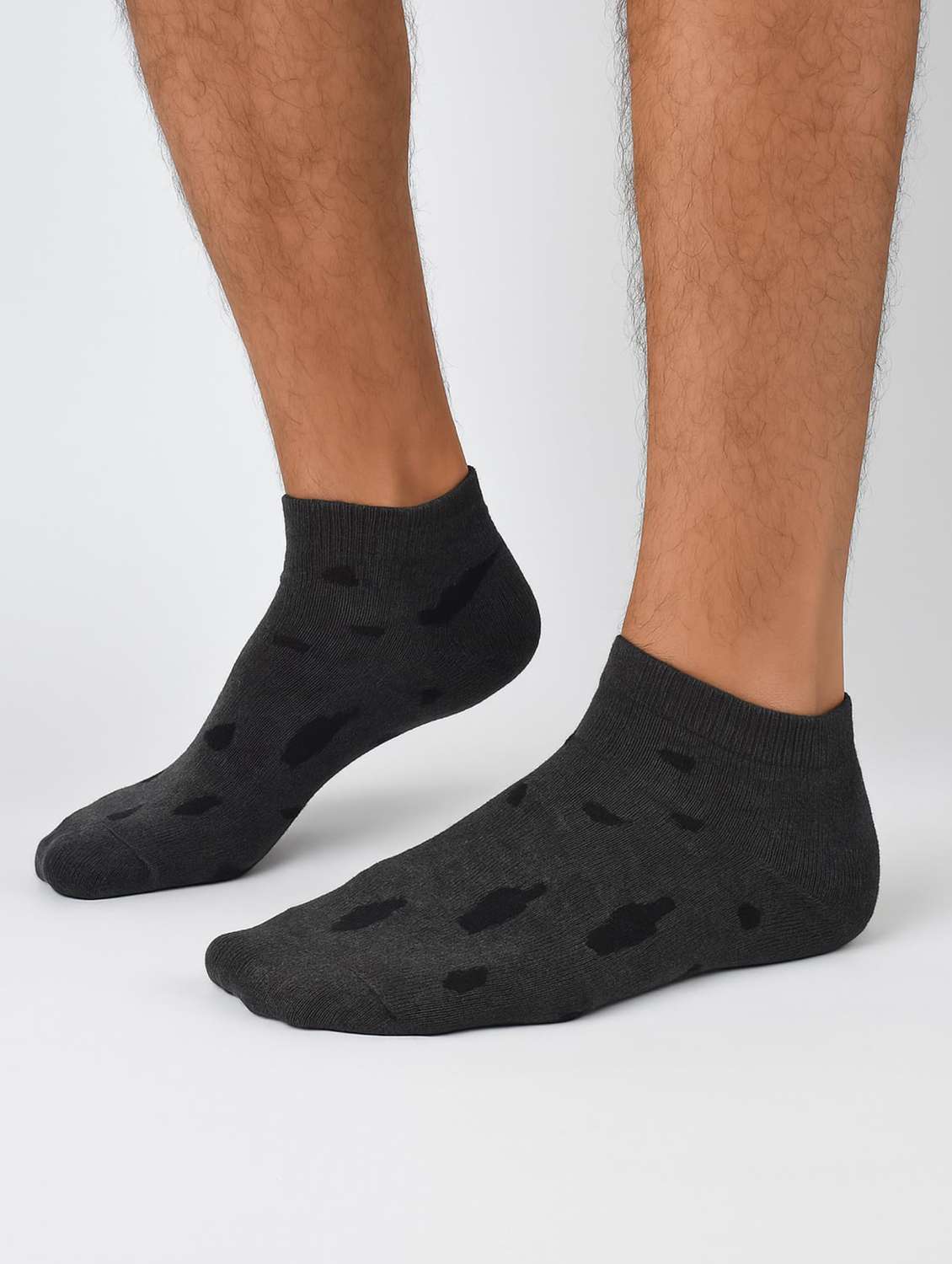 men pack of 3 printed ankle length socks - 22300040 -  Standard Image - 3
