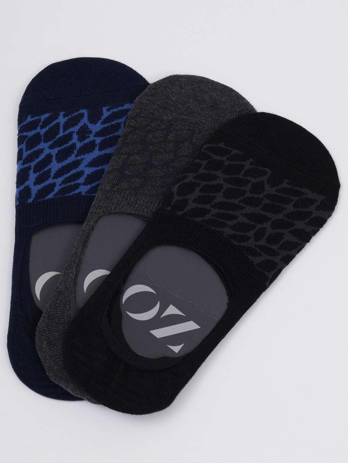 men pack of 3 printed no show socks
