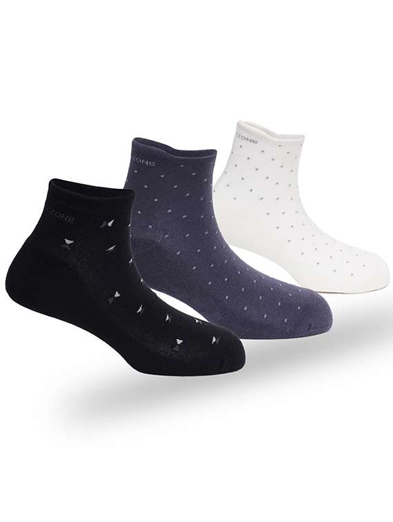 men pack of 3 printed ankle length socks