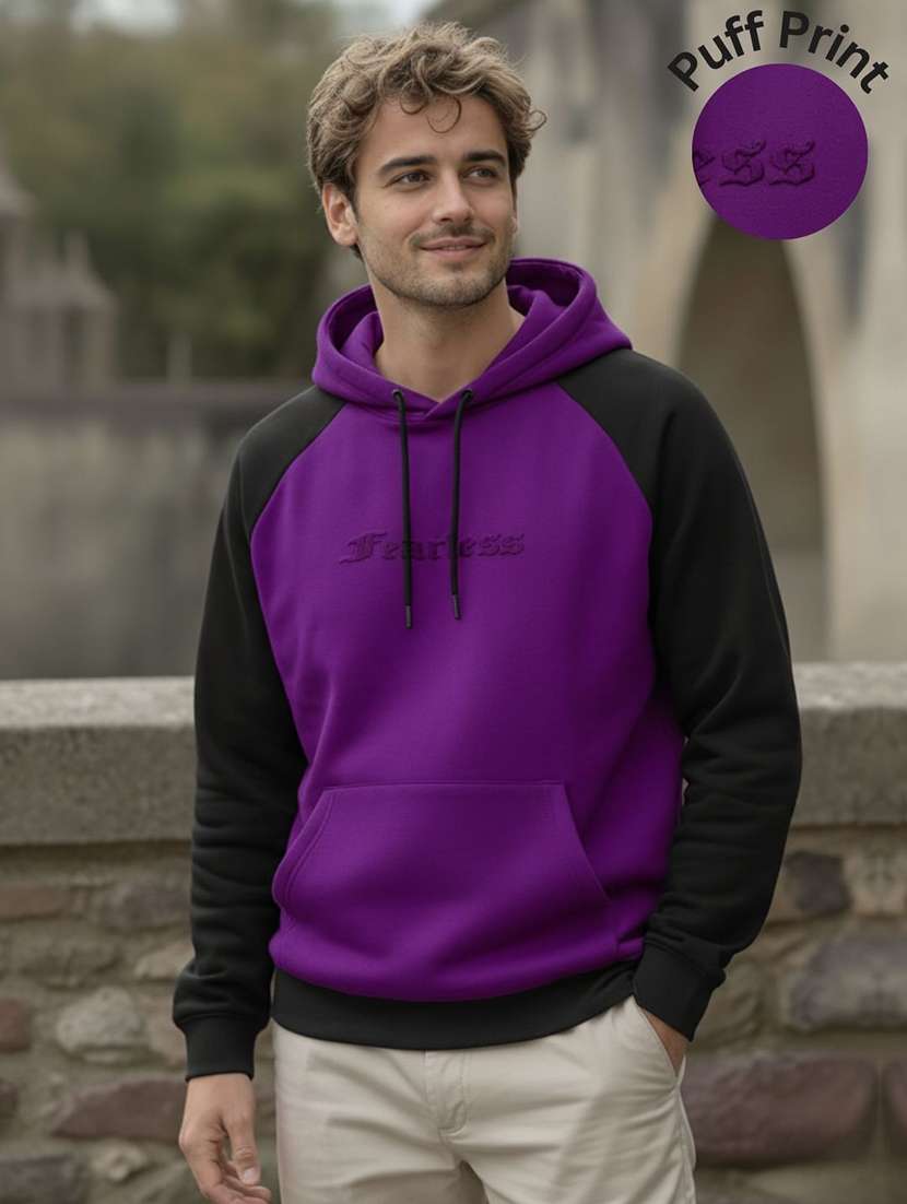 men color block raglan sleeve oversized sweatshirt