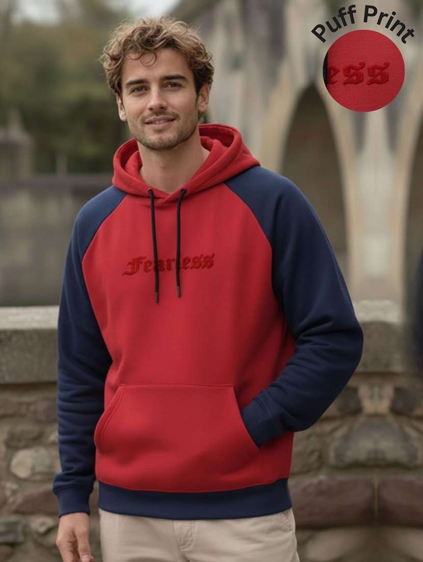 men color block raglan sleeve oversized sweatshirt