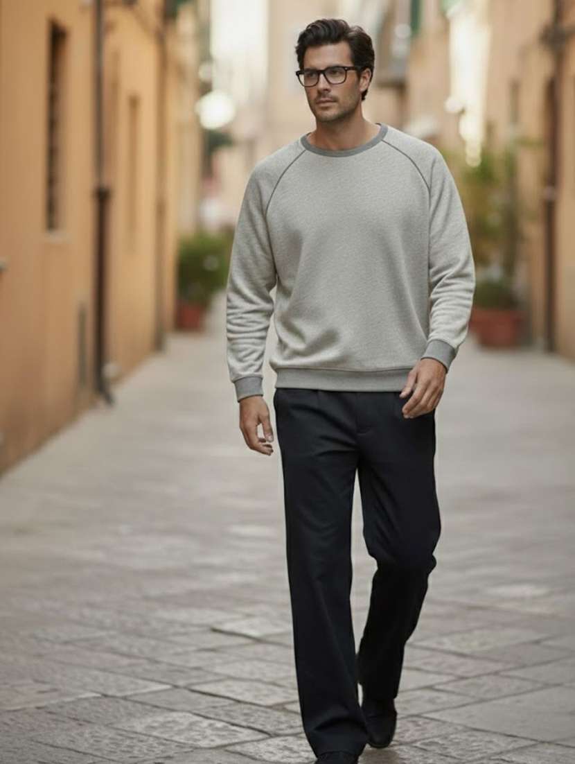 men solid raglan sleeve regular fit sweatshirt - 22300107 -  Standard Image - 3