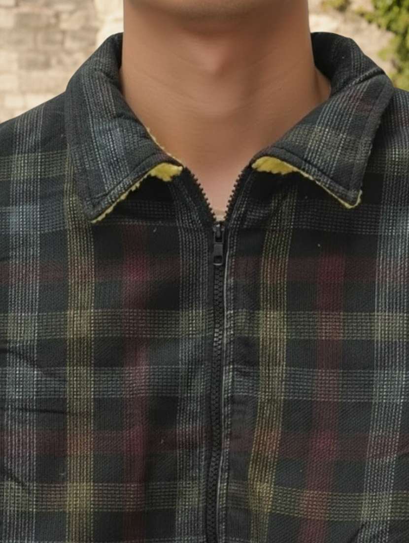 men checkered long sleeve regular fit shacket - 22300113 -  Standard Image - 3