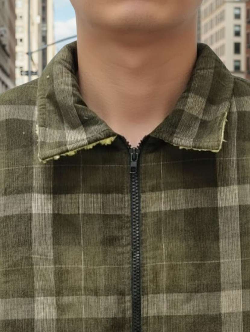 men checkered long sleeve regular fit shacket - 22300114 -  Standard Image - 3