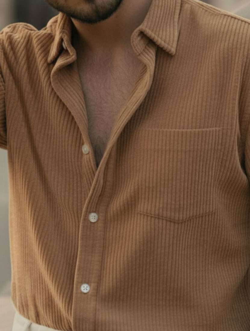 men solid long sleeve oversized casual shirt - 22300117 -  Standard Image - 3