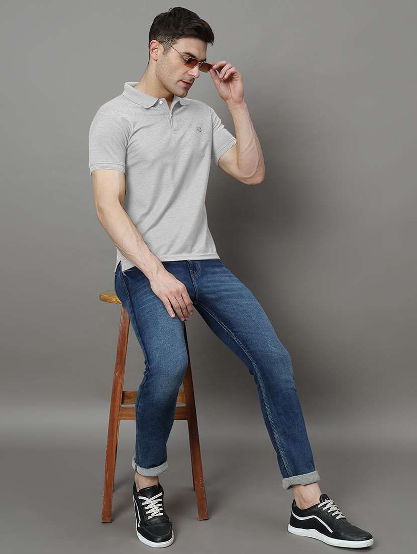 men solid short sleeve slim fit polo t-shirt - 22300121 -  Standard Image - 3