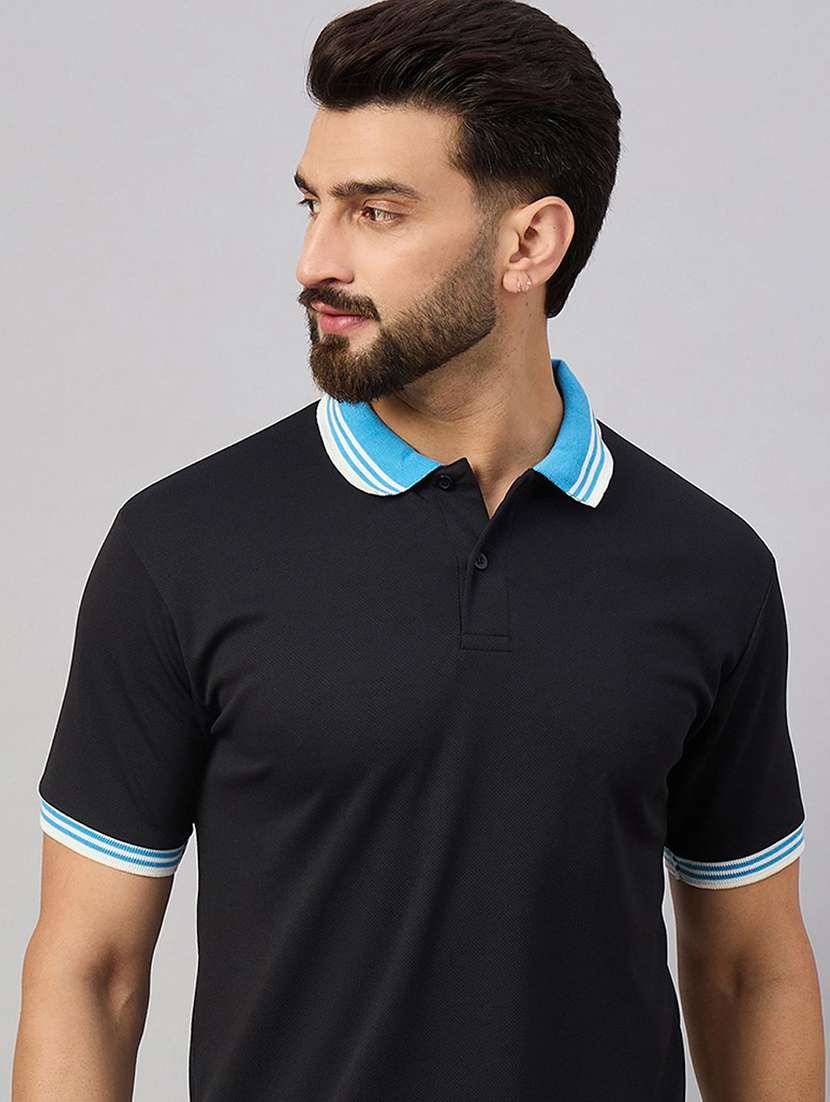 men solid short sleeve regular fit polo t-shirt