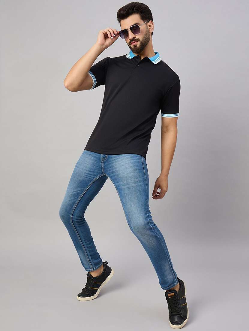 men solid short sleeve regular fit polo t-shirt - 22300124 -  Standard Image - 3