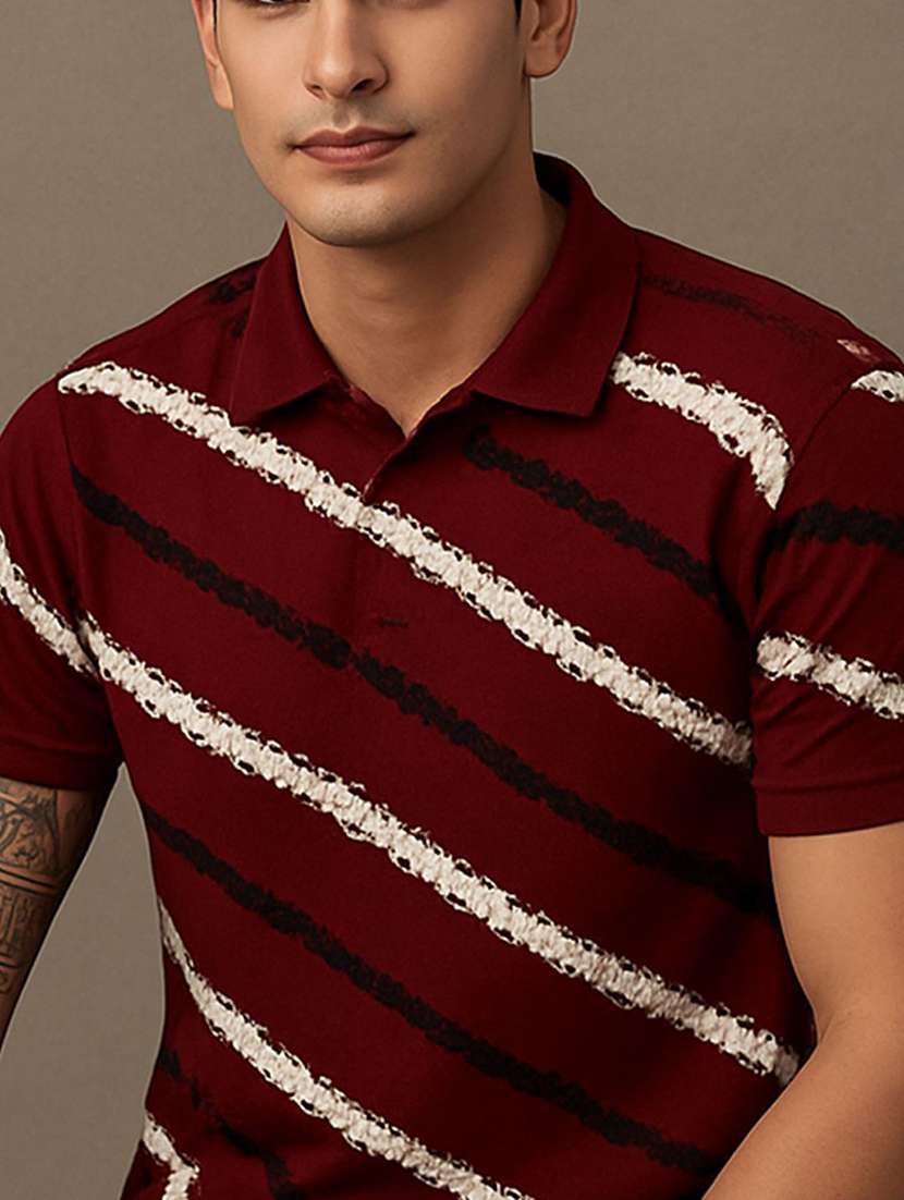 men printed short sleeve polo t-shirt - 22300133 -  Standard Image - 3