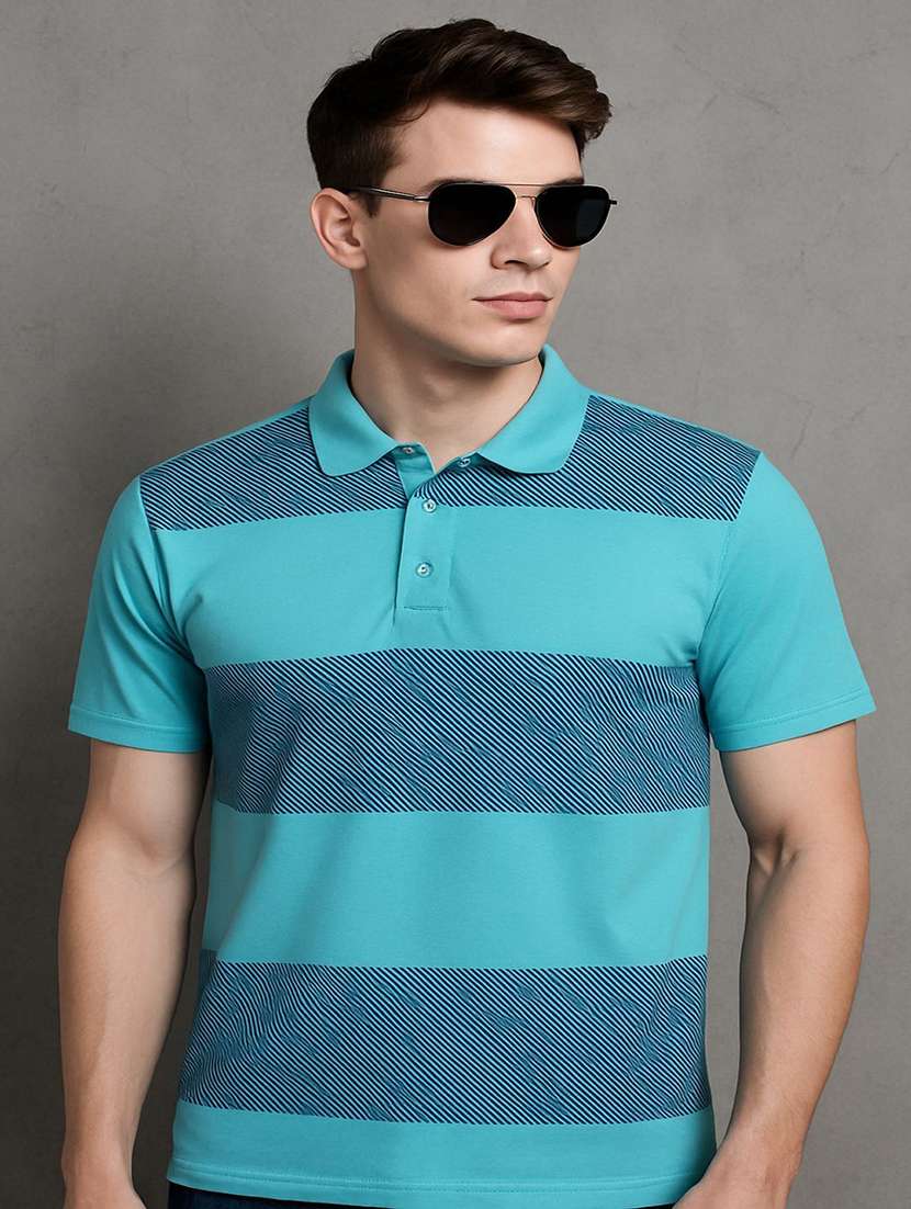 men printed short sleeve polo t-shirt