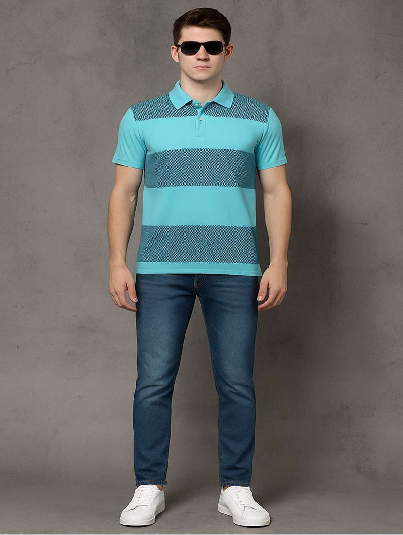 men printed short sleeve polo t-shirt - 22300144 -  Standard Image - 3