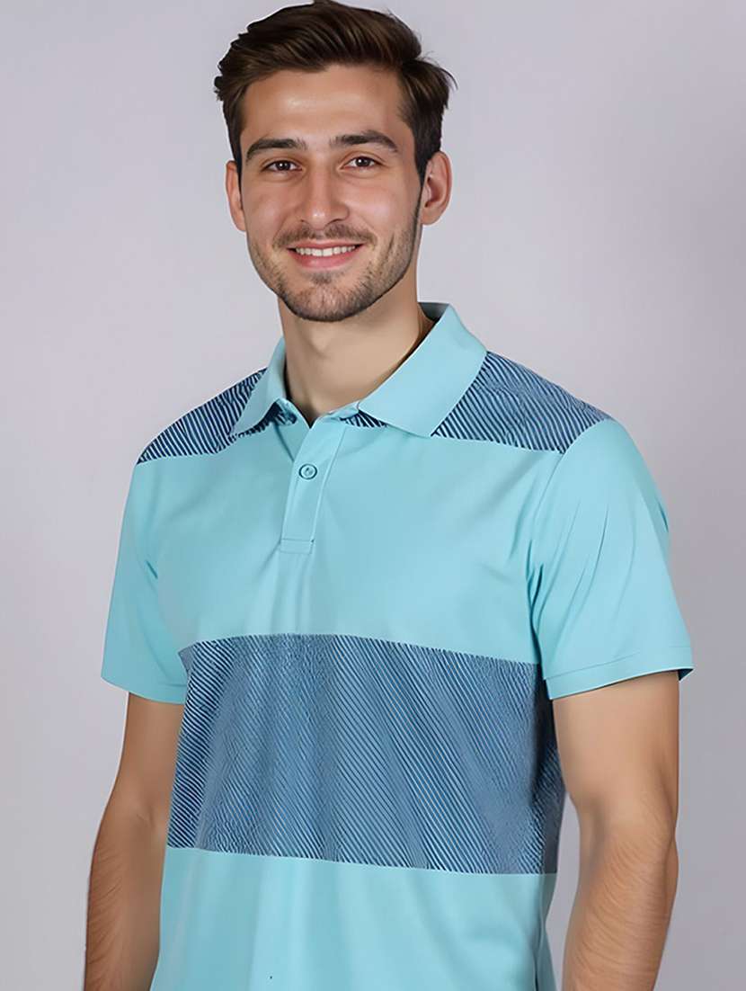 men printed short sleeve polo t-shirt