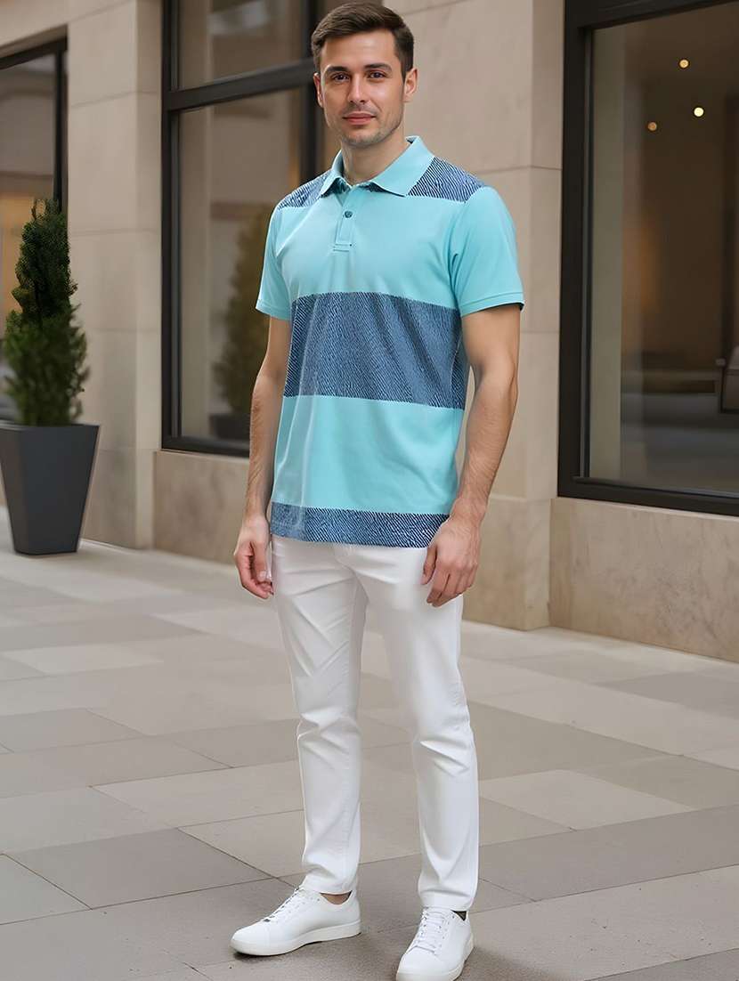 men printed short sleeve polo t-shirt - 22300145 -  Standard Image - 3