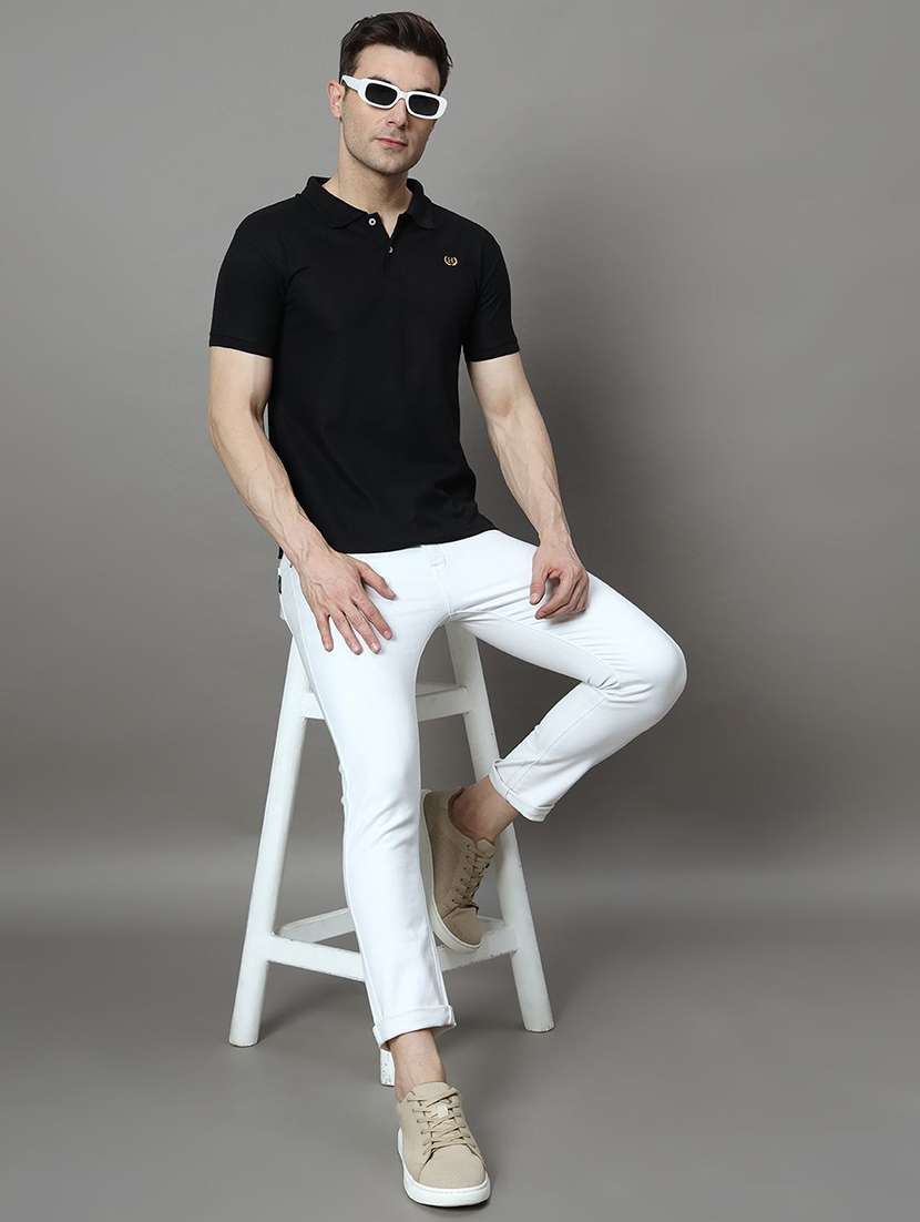 men solid short sleeve polo t-shirt - 22300149 -  Standard Image - 3