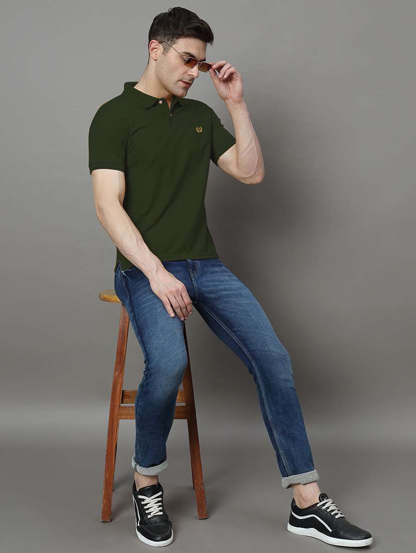 men solid short sleeve polo t-shirt - 22300185 -  Standard Image - 3