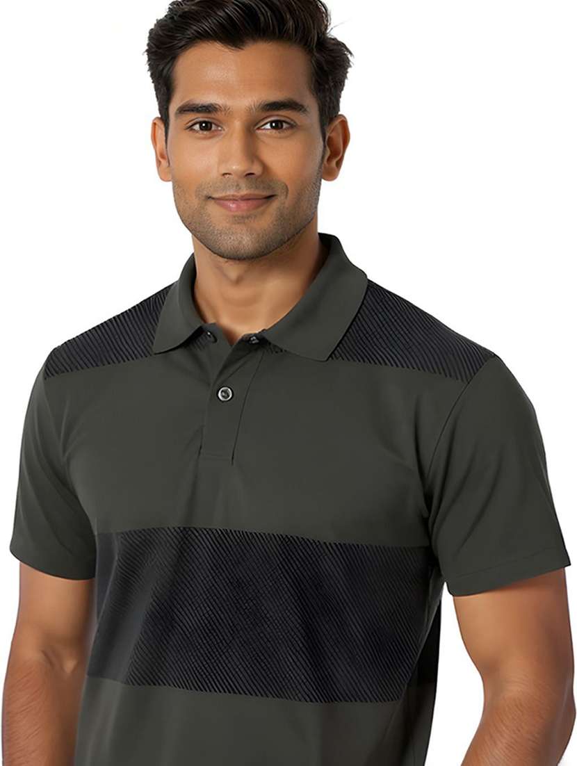 men printed short sleeve polo t-shirt