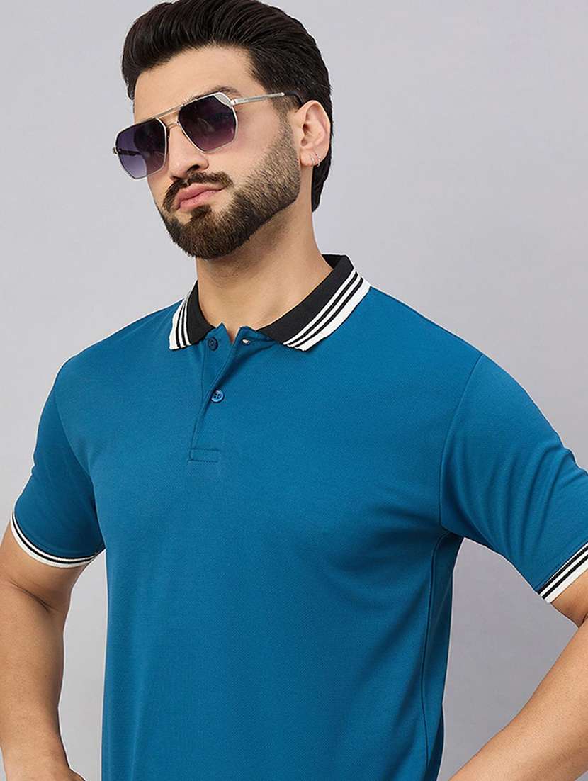 men solid short sleeve polo t-shirt