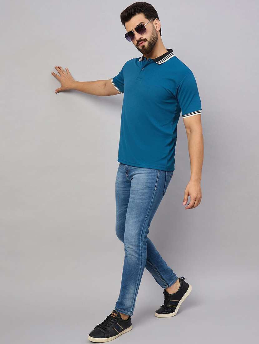 men solid short sleeve polo t-shirt - 22300237 -  Standard Image - 3