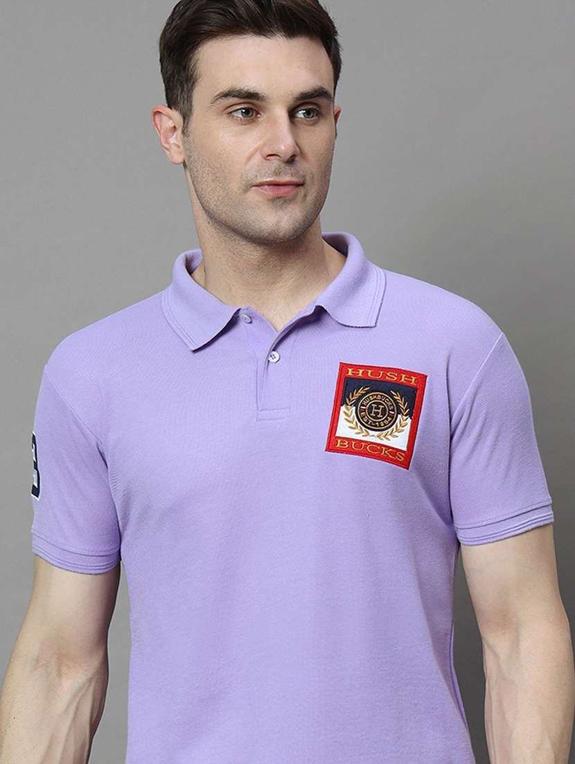 men typographic short sleeve polo t-shirt