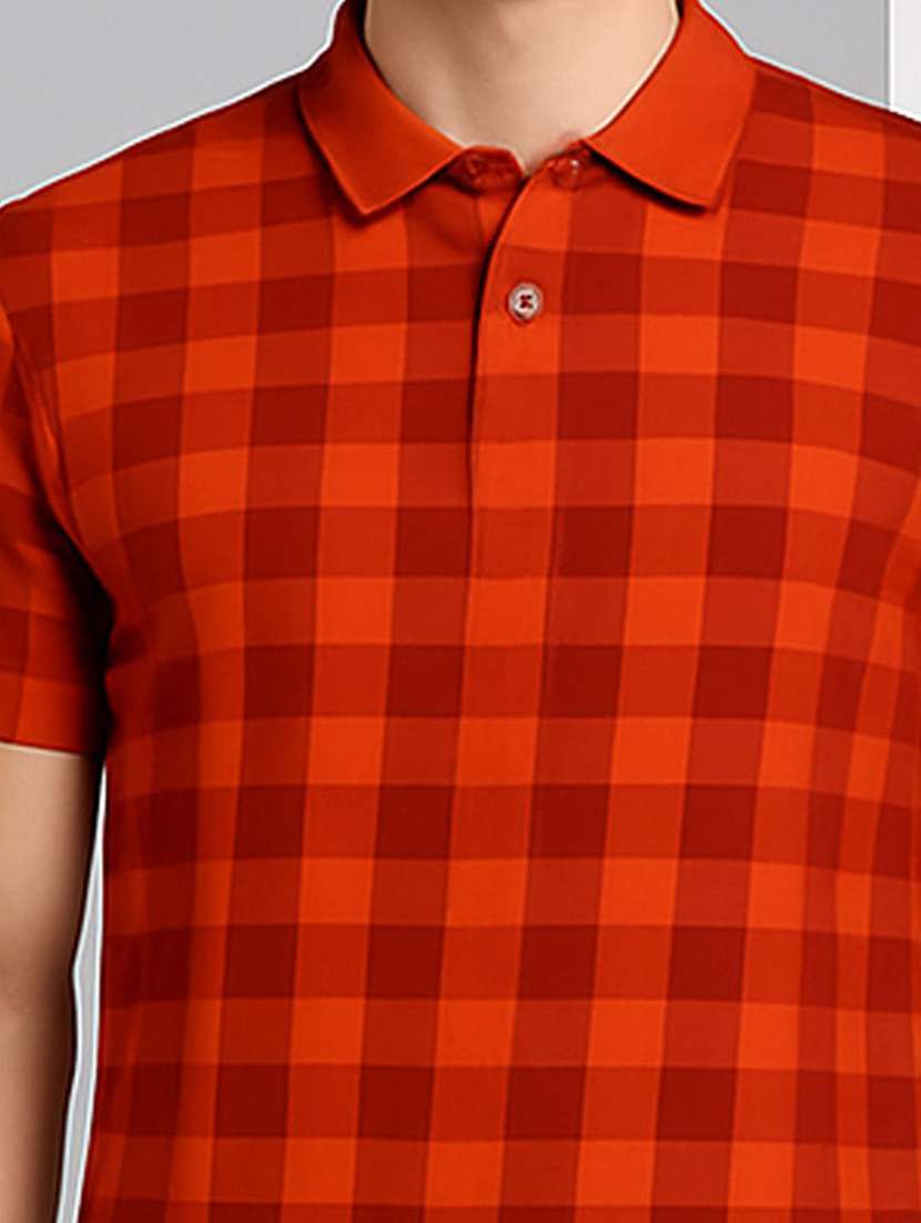 men checkered short sleeve polo t-shirt - 22300264 -  Standard Image - 3